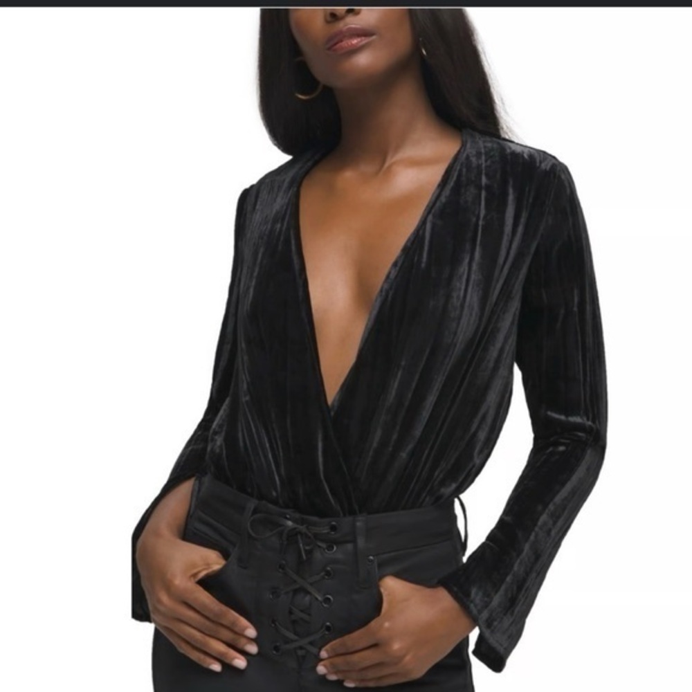Zara Black Velvet Bodysuit